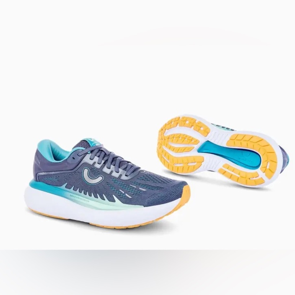 Women's True Motion Blue and Yellow Athletic Shoes 10.5